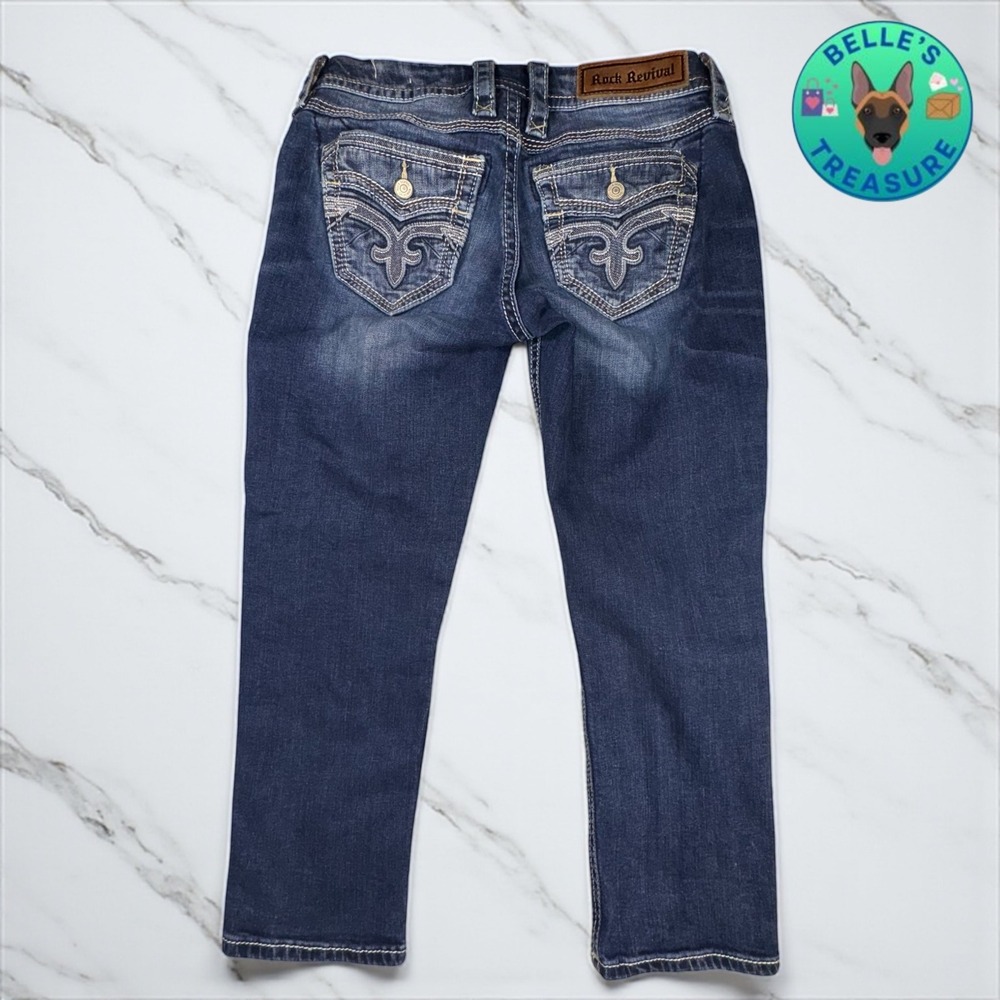 Rock Revival Jeans Women's 27 Clair Easy Crop Embroidered Pockets Capri 30x23